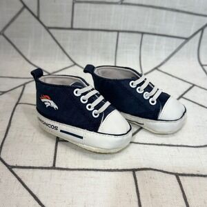 Baby Fanatic Denver Broncos Shoes 0-6 Months Navy Blue Infant Crib Sneakers